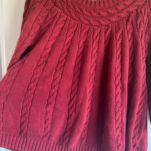 NorthStyle Women's Rich Red Cable Knit Sweater - Picture 4 of 11